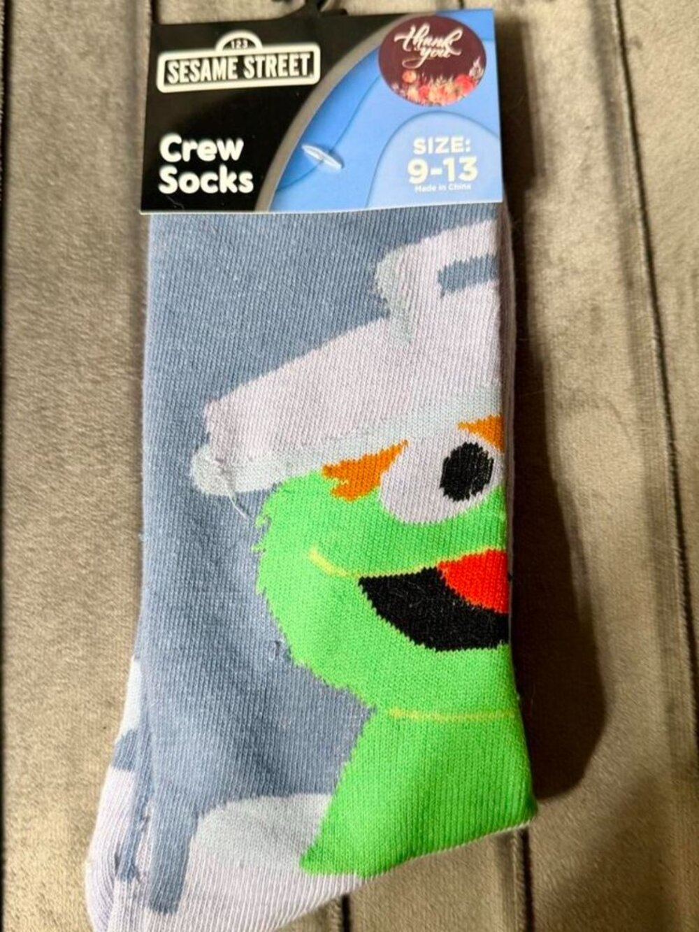 Sesame Street Oscar the Grouch Crew Socks